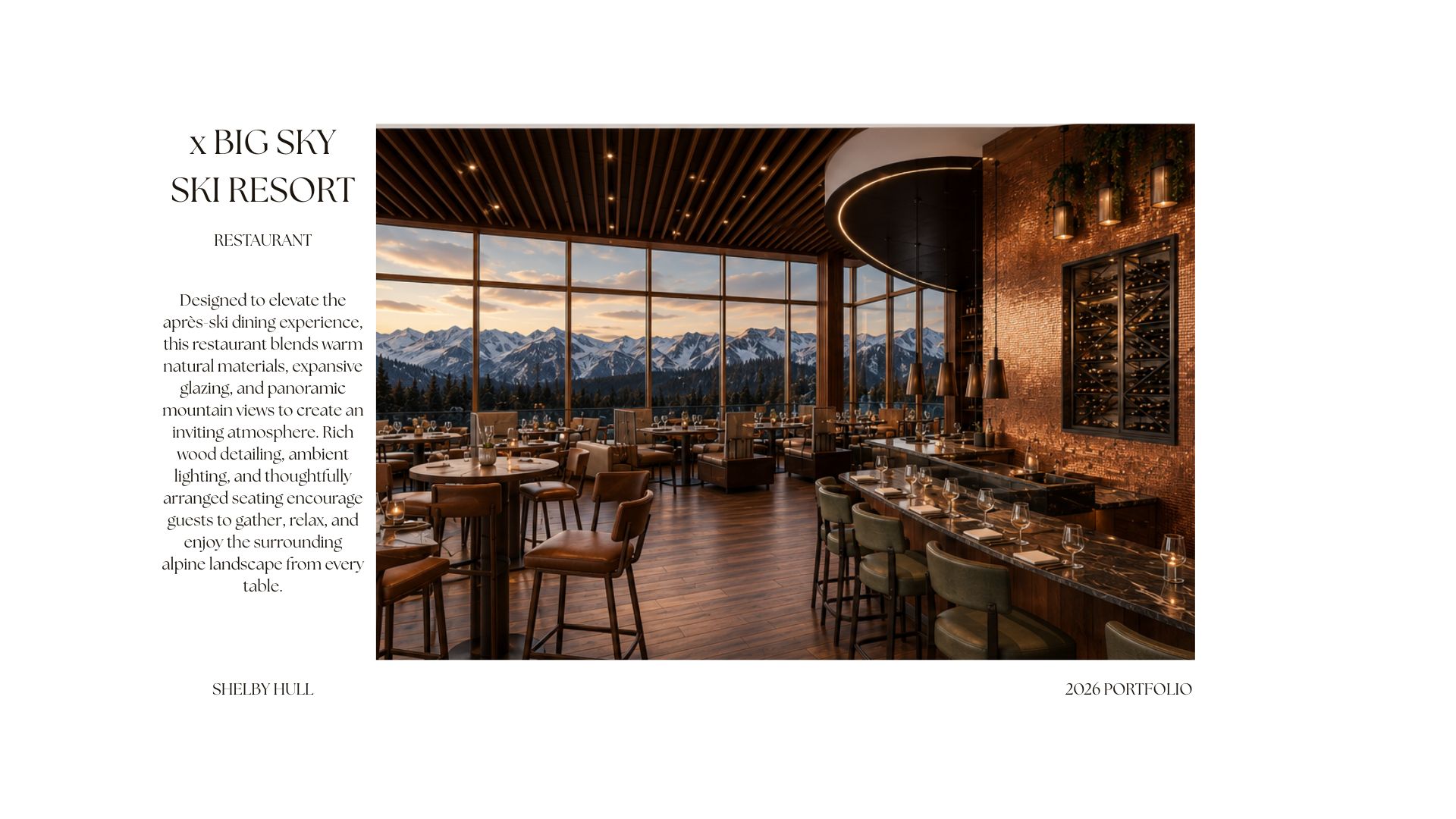Big Sky Ski Resort restaurant interior.