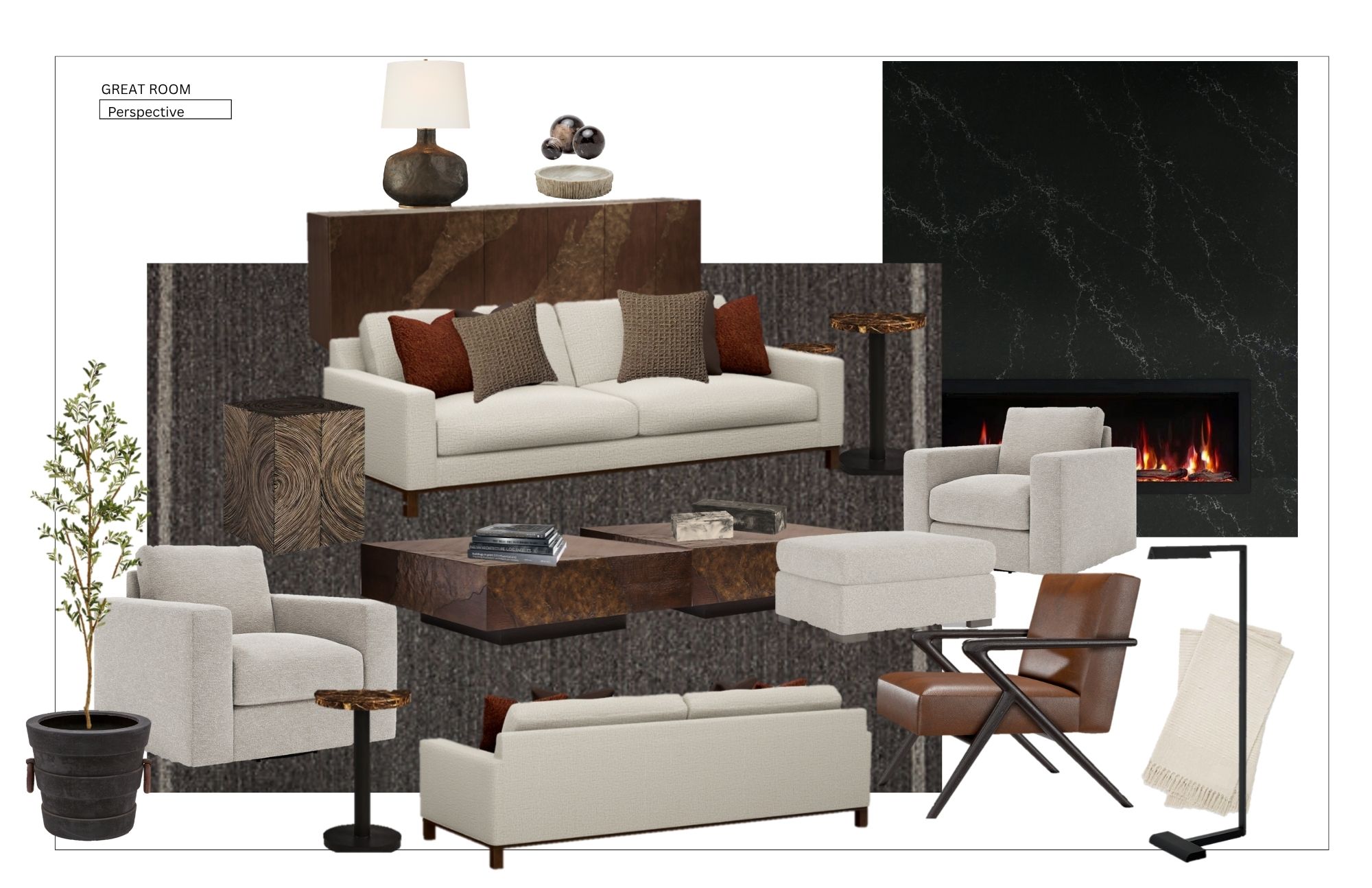 Concept rendering for a designed great room